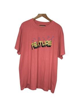 FEATURE Block Tee Coral Dimensional Art Short Sleeve XL